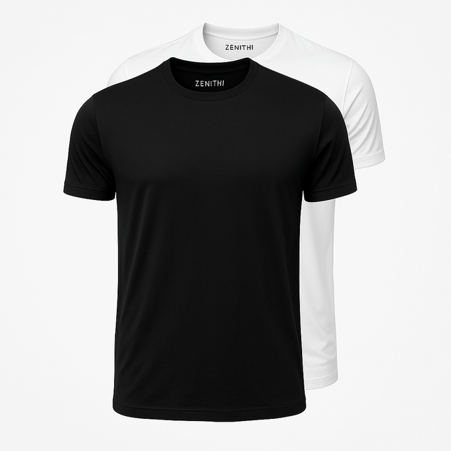 Kit de 2 Remeras para Hombre, algodón 100%, incluye remera negra y blanca, corte clásico, talles S-XXXL. Ideal para cualquier ocasión.