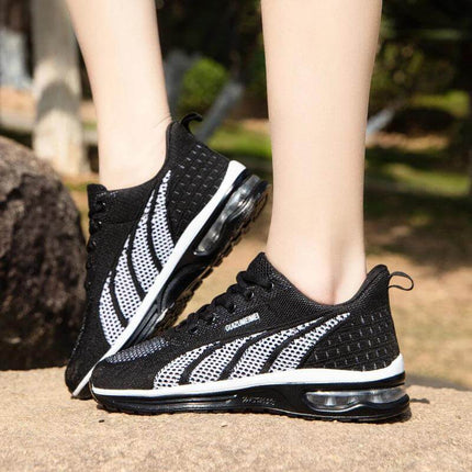 Transpirables zapatillas deportivas negras y blancas con suela antiimpacto, ergonómicas, oferta 20% hoy, envío gratis 24 hrs