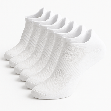 Pack de 10 pares de medias blancas para uso diario, talla única, brindando suavidad y transpirabilidad ideales para cualquier calzado.