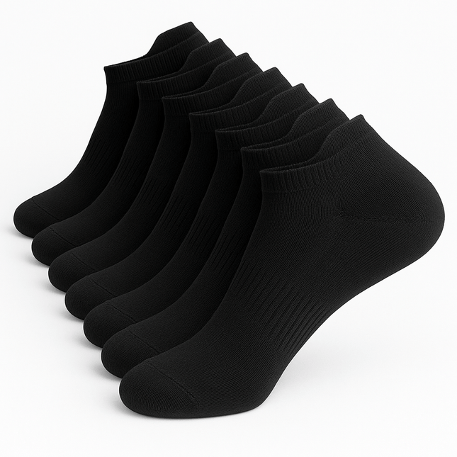 Pack de 10 pares de medias negras para uso diario, talla única, suaves y transpirables, adecuadas para cualquier calzado.