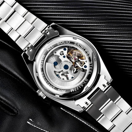 Elegante Reloj Automático Benyar Success, resistente al agua hasta 50 metros, ideal para buceadores. Relojes para hombre de línea premium.