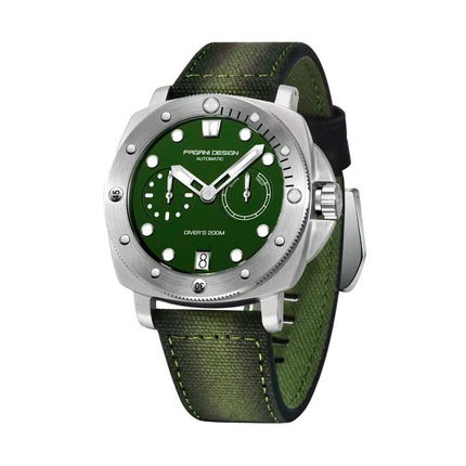 Reloj automático Pagani Elegance, línea premium para hombre, diseño refinado con correa verde y esfera distintiva.