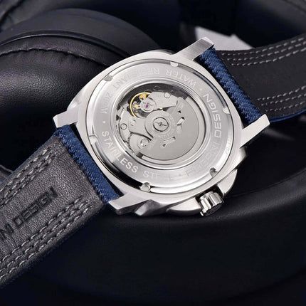 Vista trasera del reloj automático Pagani Rare en un diseño elegante, parte de relojes para hombre de línea premium con movimiento mecánico.