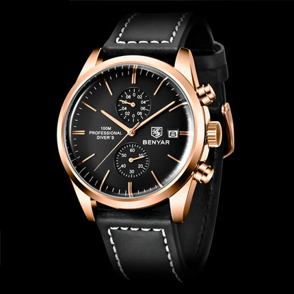 Reloj Benyar Elegance Classic para hombre, diseño aviador, línea premium, estilo sofisticado y legado de éxito. Relojes de alta gama.