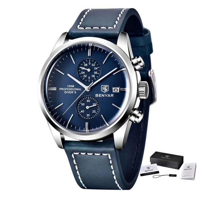 Reloj Benyar Elegance Classic con diseño aeronáutico, estilo sofisticado para hombres, línea premium, éxito y legado en aviación.