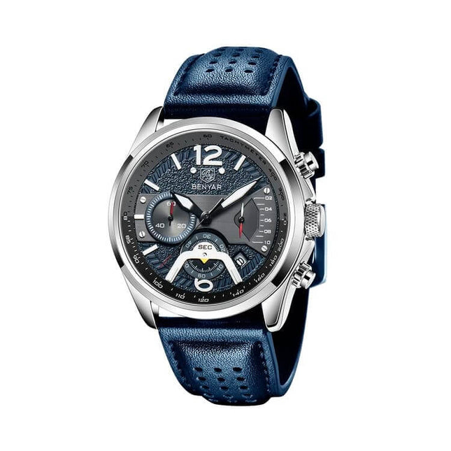 Reloj Deportivo Benyar Rare con correa de cuero, estilo casual y diseño contemporáneo. Relojes para hombre de línea premium, Argentina.