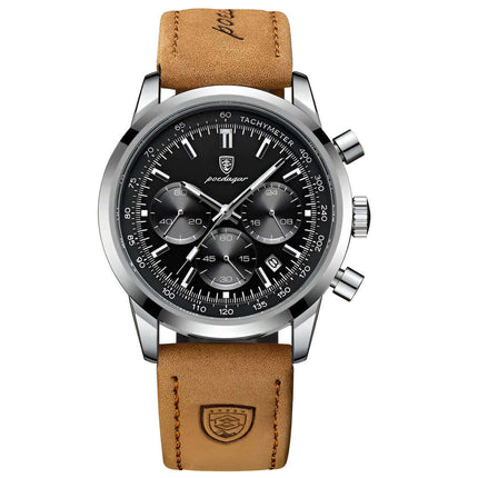 Reloj Poedagar 911 con diseño suizo y correa de cuero, ideal para eventos elegantes. Relojes para hombre de línea premium en Argentina.