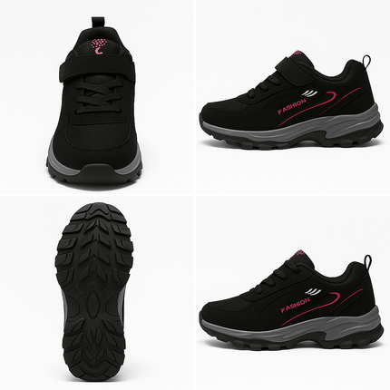 Zapatillas de mujer deportivas antideslizantes, transpirables y elegantes con diseño de punta anticolisión y material de malla.