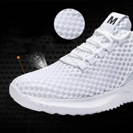 Zapatillas deportivas hombre blancas, ligeras y transpirables con suela antideslizante y diseño moderno. Ideales para correr.