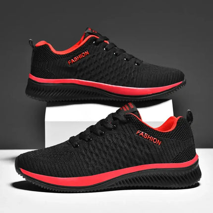 Zapatillas deportivas hombre Raptor negras y rojas de moda, diseñadas para potencia y agarre, ideales para actividades deportivas.