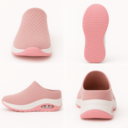 Zapatillas Luisa Mujer Ergonómicas en rosa con suela anti impacto y diseño cómodo, ideal para reducir el dolor en pies.