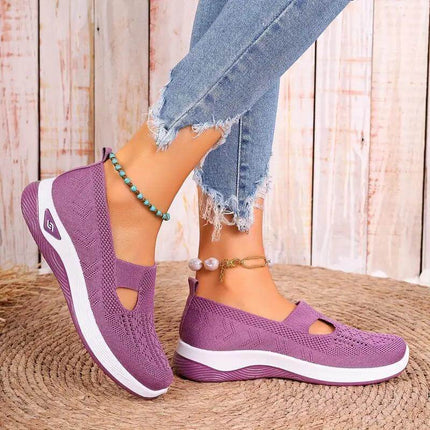 Zapatillas Merceditas Mujer Comfort Plus en promoción: compre 1 llevate 2, color morado, ideal para confort diario y estilo casual.