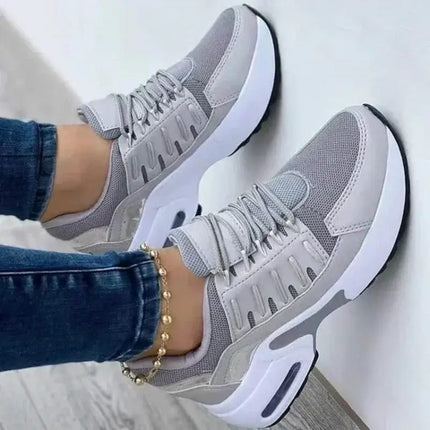 Zapatillas Mujer Zenithi Flow en gris, estilo urbano y comodidad para mujeres activas, promoción: compre 1 llevate 2.