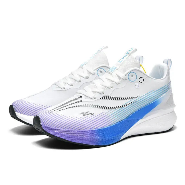 Zapatillas deportivas unisex con placa de carbono y diseño antideslizante, ideales para running. Talle Argentino disponible.