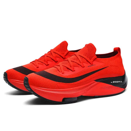 Zapatillas Running Ultralivianas 2025 rojas con amortiguación profesional, zapatillas deportivas hombre.