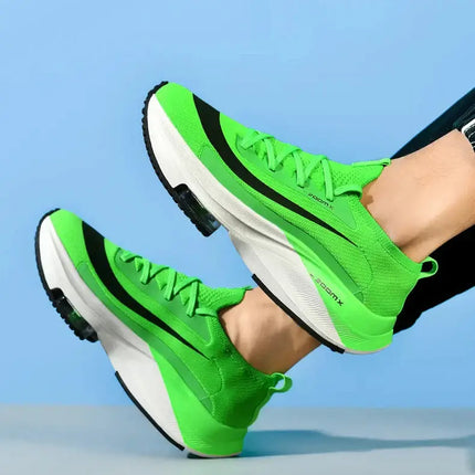 Zapatillas deportivas hombre ultralivianas 2025 verdes, con amortiguación profesional, ideales para running y máximo confort.