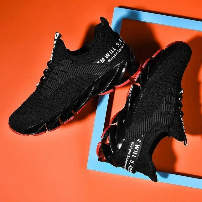 Zapatillas ShockAir Hombre en negro y rojo, diseño moderno, ideales para deportes y confort diario. Zapatillas deportivas hombre.