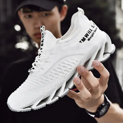 Zapatillas ShockAir Hombre blancas, diseño innovador, ideal para confort diario y amortiguación. Zapatillas deportivas hombre.