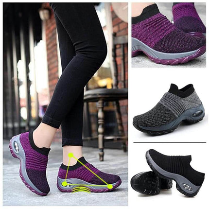 Zapatillas transpirables y livianas con amortiguador deportivo, diseño flexible y confortable, perfectas para caminar y trabajar.