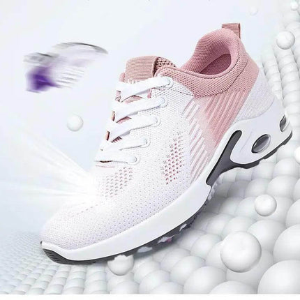Zapatillas transpirables de verano para correr con diseño ergonómico, suela antiimpacto y malla rosa. Oferta 20% hoy.