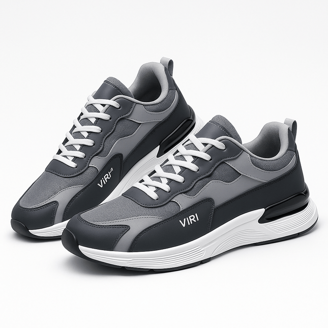 Zapatillas Urban Flow Hombre estilo urbano en color gris, destacando por su diseño moderno y confort. Zapatillas deportivas hombre ideales para la ciudad.