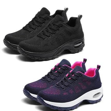 Zapatillas Urban Trek Zenithi in black and navy with pink lining, featuring Comfort Flex and Deep Care technology for support and style.