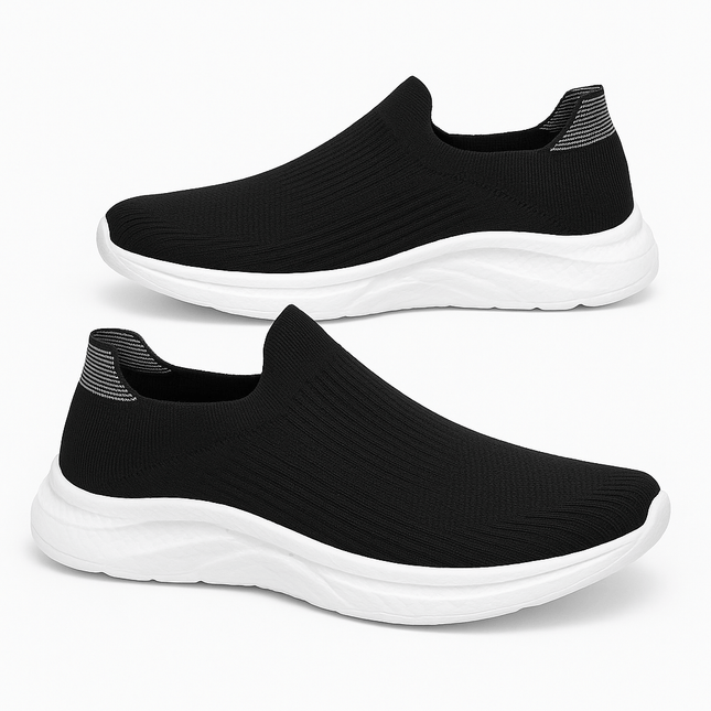 Zapato casual de mujer negro, transpirable y ligero, diseño moderno y versátil, zapatillas cómodas para un estilo clásico.