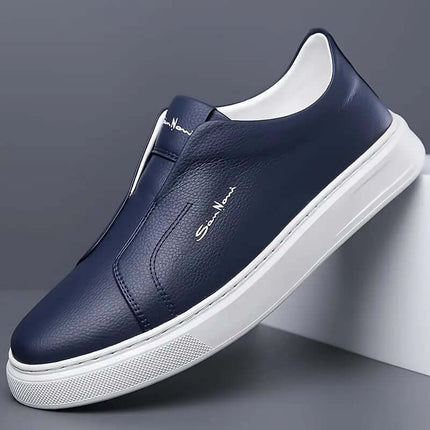 Zapatos casuales de cuero genuino para hombre en color azul, diseño elegante y moderno para el hombre sofisticado en Argentina.