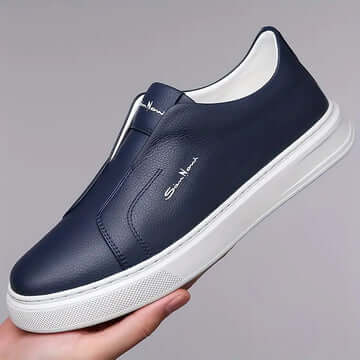 Zapato Clásico Moderno de cuero genuino azul marino, ideal para el hombre moderno. Encuentra zapatos casuales para hombre en Argentina.