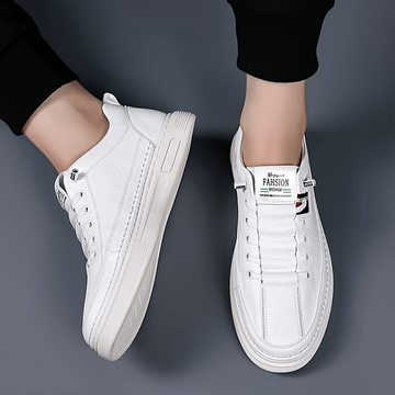Zapatos de cuero auténtico blancos para hombre - Estilo casual, elegantes y modernos. Zapatos casuales hombre ideales para cualquier ocasión.