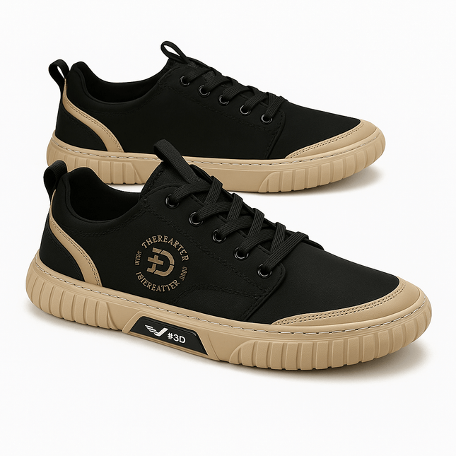 Zapato Street Core negro y beige, diseño urbano para hombres, estilo y confort diario en calzado casual. Zapatos Casuales Hombre.