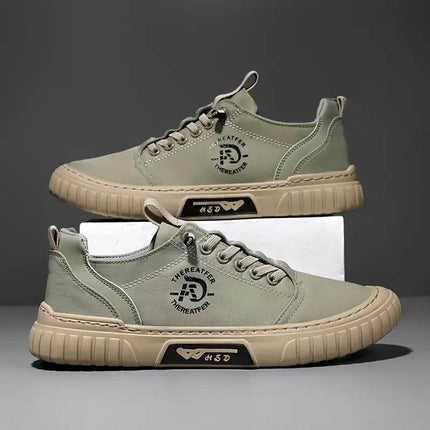 Zapato Street Core verde oliva, estilo urbano con tejido transpirable, diseño elegante, ideal para hombre. Zapatos Casuales Hombre.