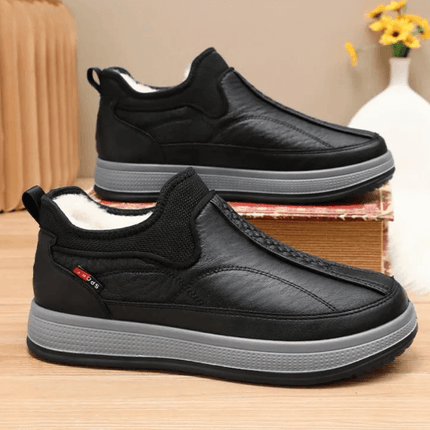 Zapato Winter Soft negro, cálido y confortable para invierno, diseño artesanal. Zapatos Casuales Hombre con plantilla transpirable.