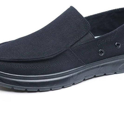 Zapato de lona casual negro para hombre, ideal para caminar. Calzado cómodo y moderno de estilo argentino. Zapatos Casuales Hombre.