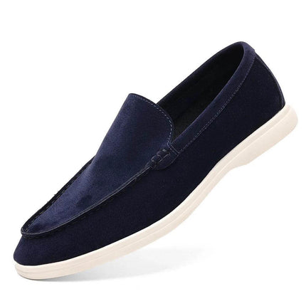 Zapatos casuales para hombre sin cordones, diseño azul marino, estilo moderno e informal para confort diario.