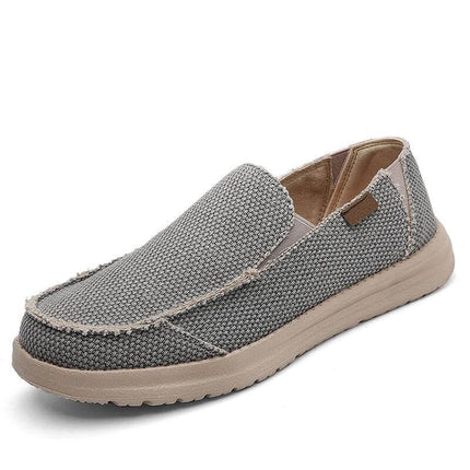Zapatos casuales para hombre, transpirables, de lona gris, confort extremo.