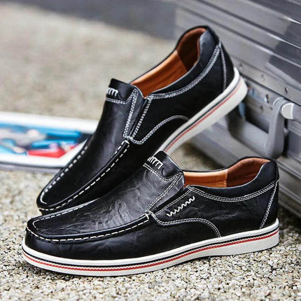 Zapatos mocasín de cuero genuino para hombre, estilo casual, ideales como zapatos casuales hombre.